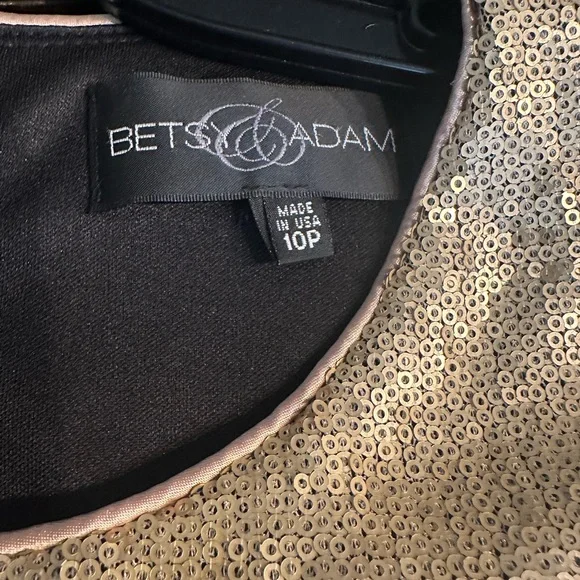 Gold sequin and black velvet dress - Picture 5 of 5